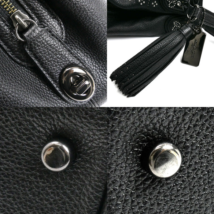 COACH コーチ バンダナ リベット イーディー 31 ショルダーバッグ ブラック 55544 レディース【中古】
