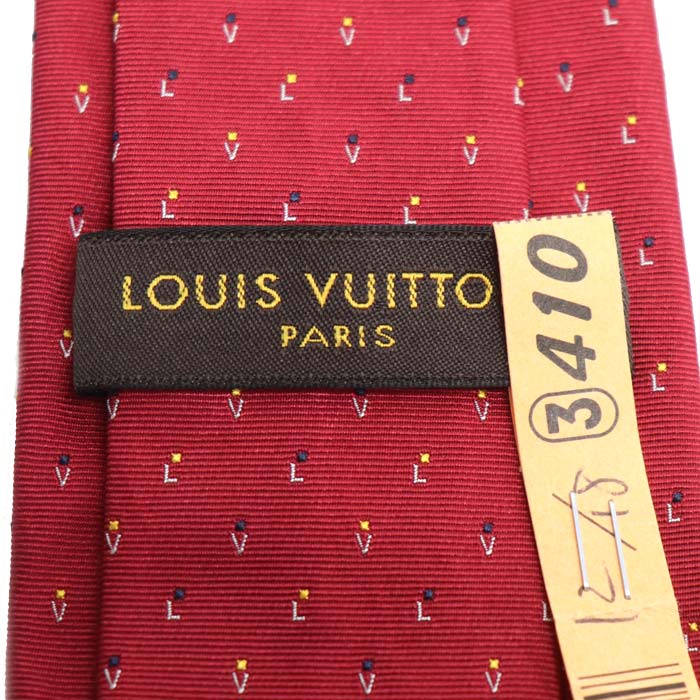 LOUIS VUITTON ルイ・ヴィトン ネクタイ レッド M75299 RT0134 剣先幅7.5cm メンズ【中古】