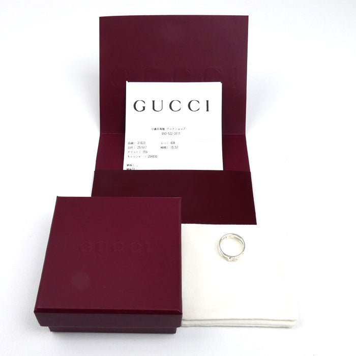 GUCCI グッチ シルバー925 インターロッキングG リング・指輪 797029 J8400 8106 9.5号 2.5g レディース【中古】