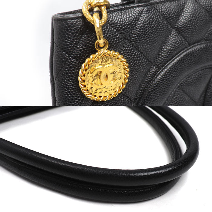 CHANEL シャネル キャビアスキン 復刻トート トートバッグ ブラック A01804 レディース【中古】