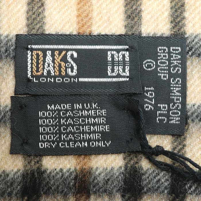 DAKS ダックス チェック マフラー ベージュ ユニセックス【中古】【美品】