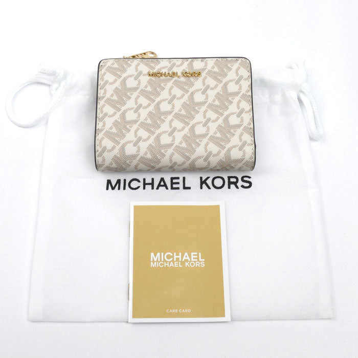 Michael Kors マイケルコース エンパイア シグネチャー ロゴ 二つ折り財布 バニラ 32S4G8ED7V レディース【未使用】【買取品】