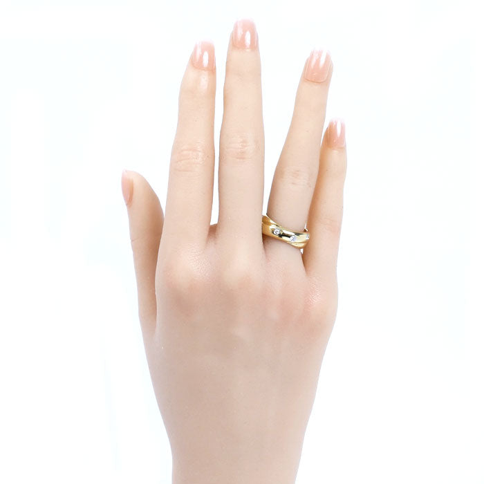 TIFFANY&Co. ティファニー K18YG/Pt950 ドッツ リング・指輪 ダイヤモンド 10号 8.6g レディース【中古】