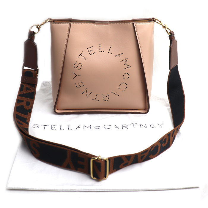 Stella McCartney ステラマッカートニー ロゴ ミニ クロスボディ ショルダーバッグ ピンクベージュ 700073 レディース【中古】