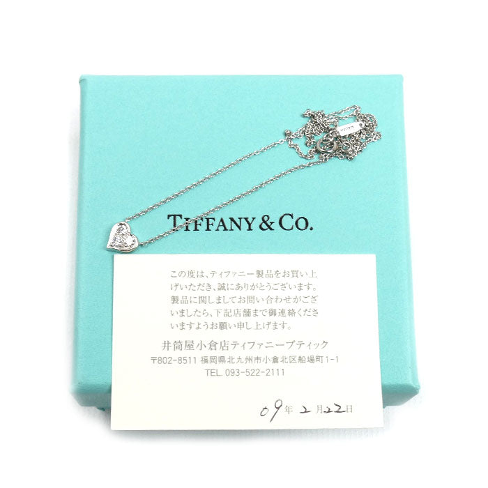TIFFANY&Co. ティファニー Pt950プラチナ センチメンタルハート 3PD ネックレス ダイヤモンド 3.1g 42cm レディース【中古】