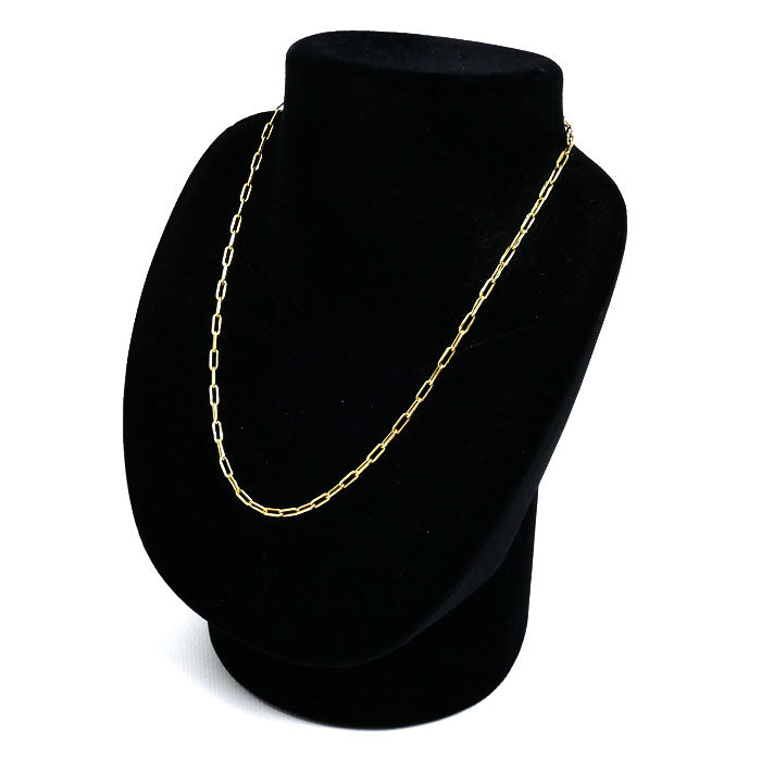 K18YG イエローゴールド ネックレス 小豆 3.2g 40cm カット レディース【中古】