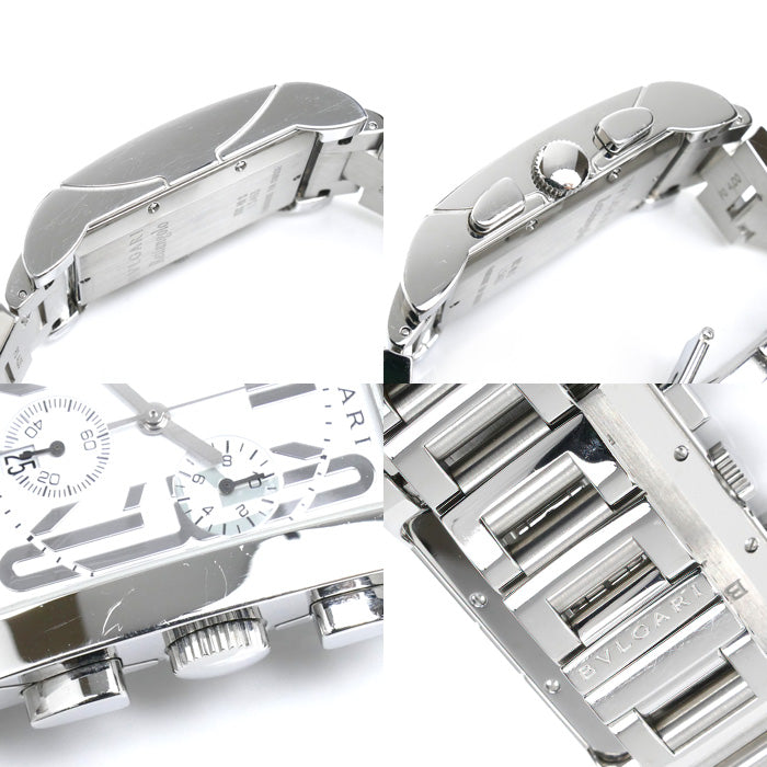 BVLGARI ブルガリ レッタンゴロ クロノグラフ 腕時計 電池式 RTC49S メンズ【中古】