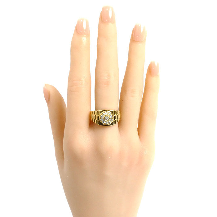 K18YG イエローゴールド リング・指輪 ダイヤモンド0.40ct 18.5号 8.1g メンズ【中古】