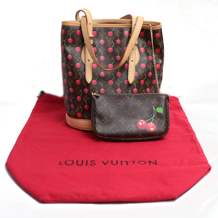 LOUIS VUITTON ルイ・ヴィトン バケットPM トートバッグ モノグラムチェリー M95012 FL0025/FL0015 レディース【中古】【美品】