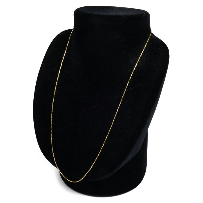 K18YG イエローゴールド ネックレス 小豆 1.4g ~50cm フリーチェーン レディース【中古】