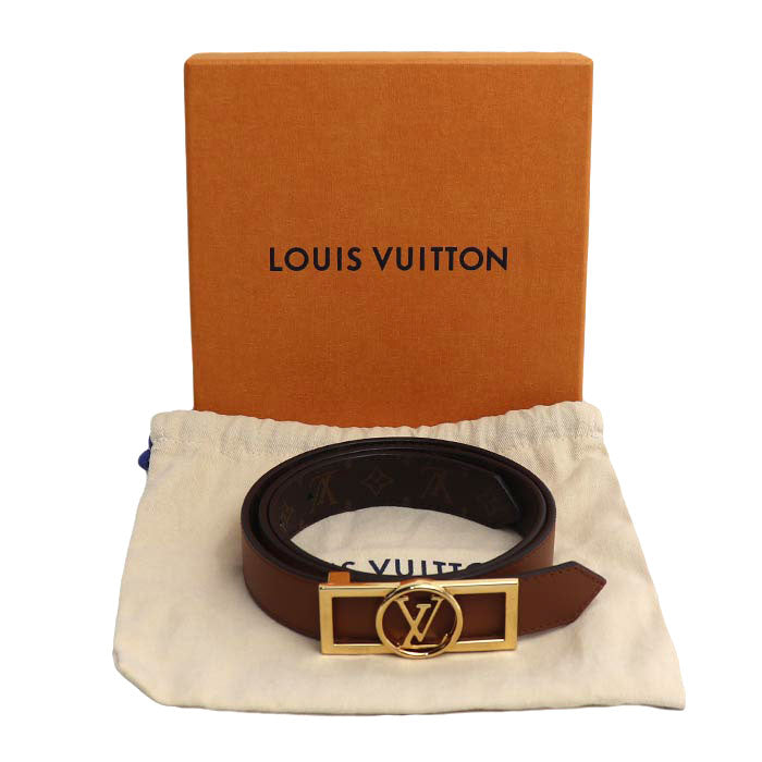 LOUIS VUITTON ルイ・ヴィトン ドーフィーヌ 25MM リバーシブル ベルト モノグラム ブラウン M0196 JJ2212 レディース 80/32【中古】【美品】