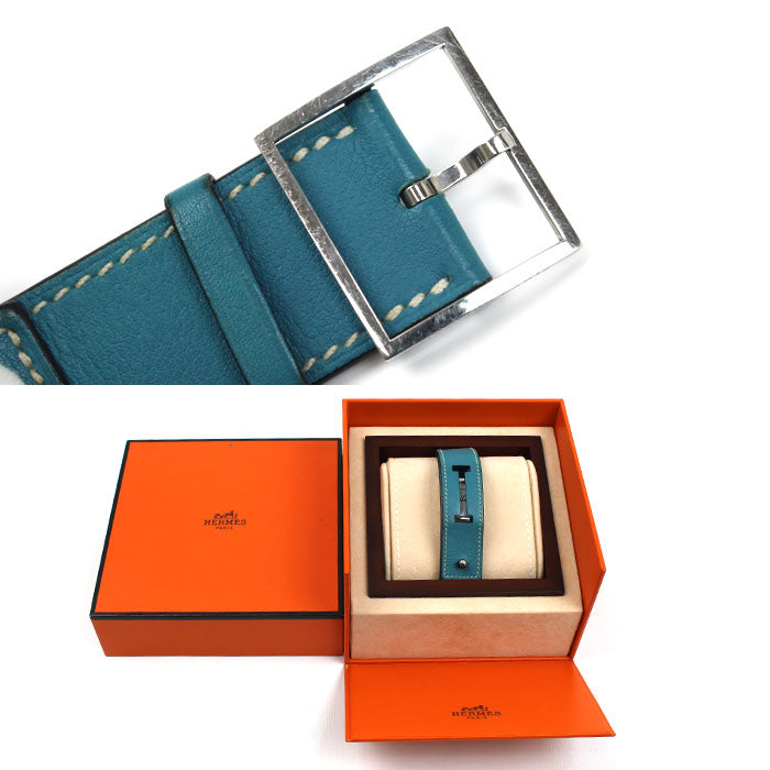 HERMES エルメス シェルシュ ミディ ブルージーン 腕時計 電池式 ブルージーン CM1.210 レディース ⬜︎L【中古】