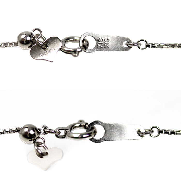 K18WG ホワイトゴールド ネックレス ダイヤモンド0.21ct 4.4g ~45cm フリーチェーン レディース【中古】【美品】