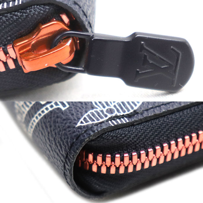 LOUIS VUITTON ルイ・ヴィトン ジッピーオーガナイザー 長財布 モノグラムインク ネイビー レッド M62931 CA2118 ユニセックス【中古】