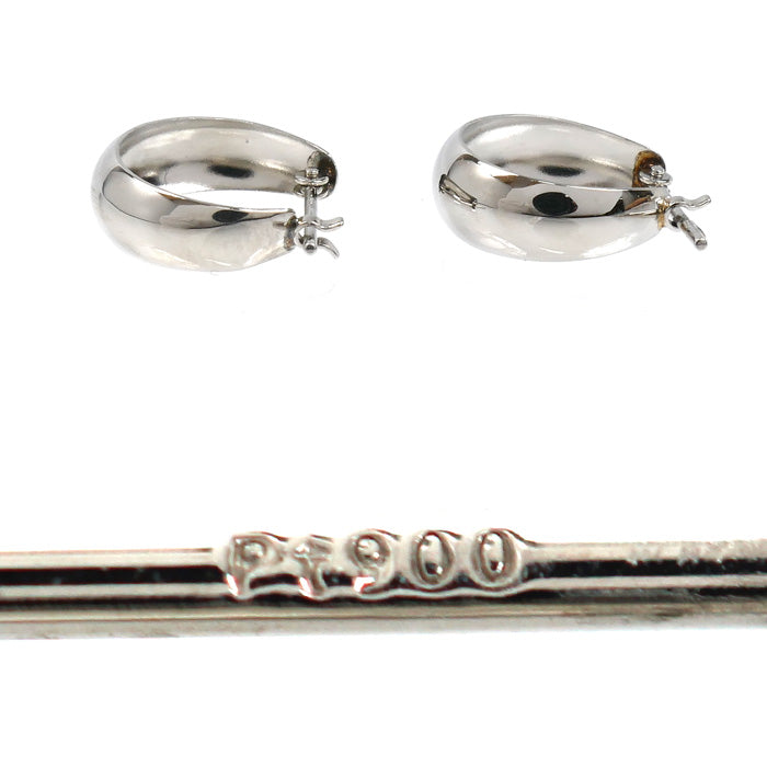 Pt900プラチナ 月甲フープ ピアス 1.2g レディース【中古】【美品】