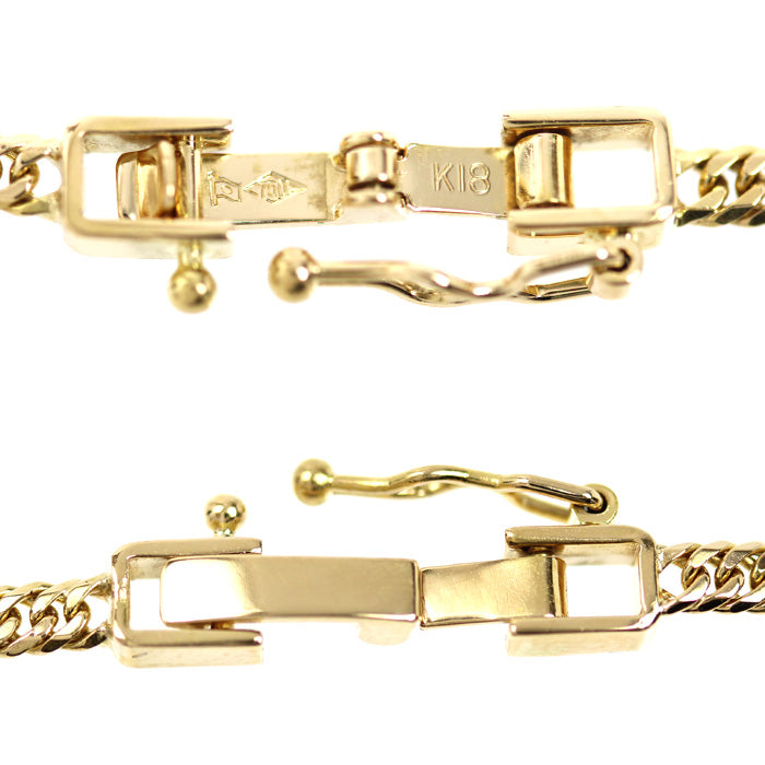 K18YG イエローゴールド ネックレス 喜平6面Wカット 9.3g 45cm レディース【中古】