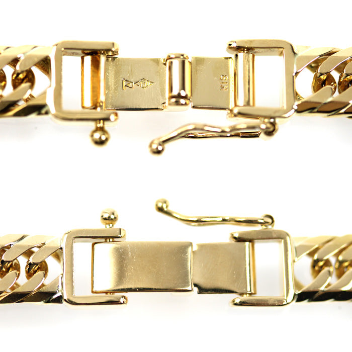 K18YG イエローゴールド ネックレス 喜平8面トリプルカット 50.5g 50cm メンズ【中古】