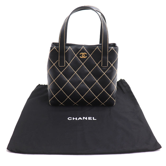 CHANEL シャネル ワイルドステッチ トートバッグ ブラック A18126 レディース【中古】