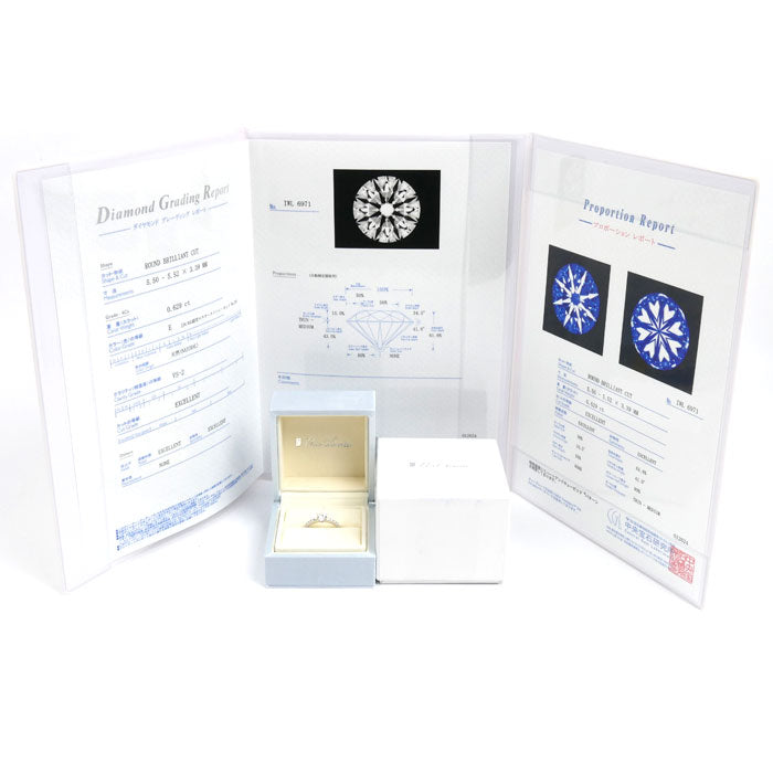 Pt900プラチナ リング・指輪 ダイヤモンド0.629ct/0.24ct 12号 4.2g レディース【中古】【美品】