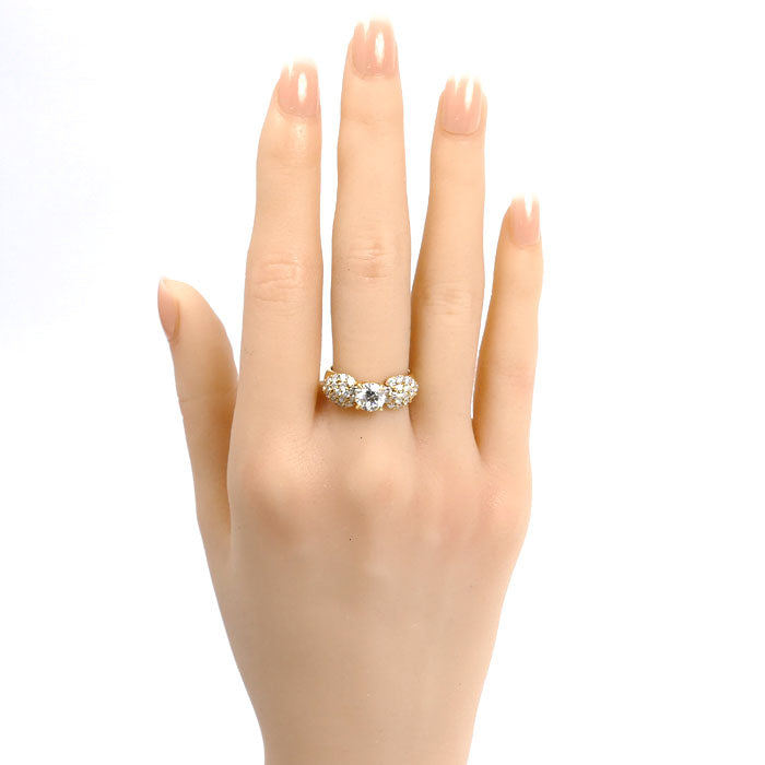 K18YG イエローゴールド リング・指輪 ダイヤモンド1.01ct ダイヤモンド0.89ct 12号 4.4g レディース【中古】