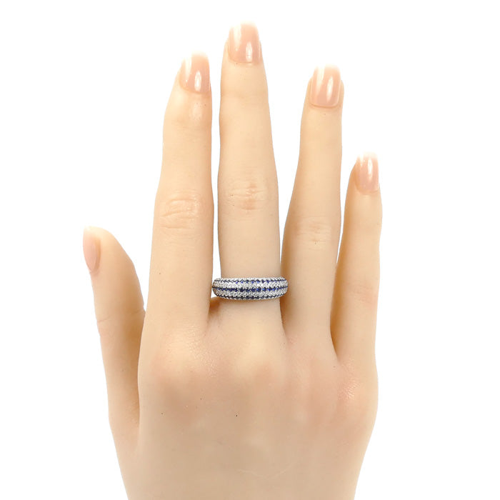 K18WG ホワイトゴールド リング・指輪 サファイア0.94ct ダイヤモンド0.45ct 12号 4.6g レディース【中古】【美品】