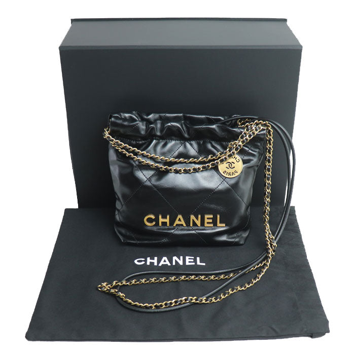 CHANEL シャネル CHANEL 22 ミニ ハンドバッグ 2Wayショルダーバッグ ブラック AS3980-B19059-94305 シャイニー レディース【中古】【美品】