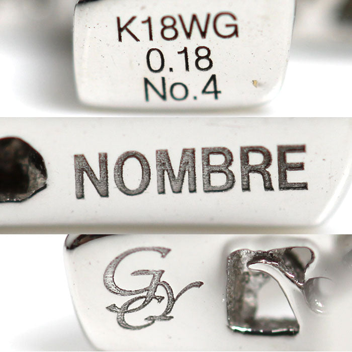 ゆきざき K18WG ホワイトゴールド NOMBRE No.4 Sサイズ ペンダントトップ Y.NOMBRE.12.9.4.S ダイヤモンド0.18ct 2.6g ユニセックス【中古】【美品】