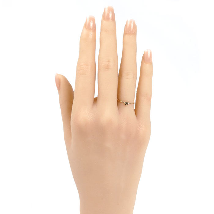 K10PG ピンクゴールド リング・指輪 ダイヤモンド 7号 0.4g レディース【中古】