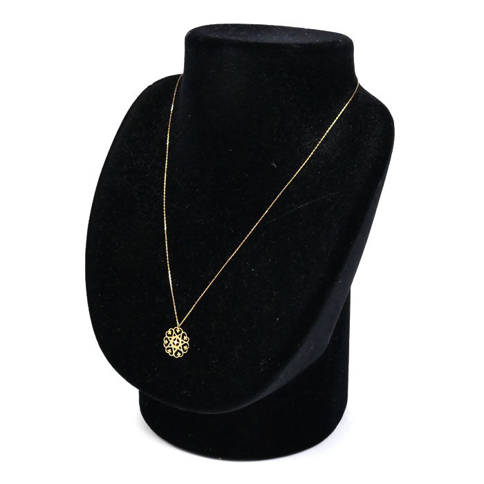 K10ゴールド ネックレス ダイヤモンド0.01ct 0.7g 40cm レディース【中古】