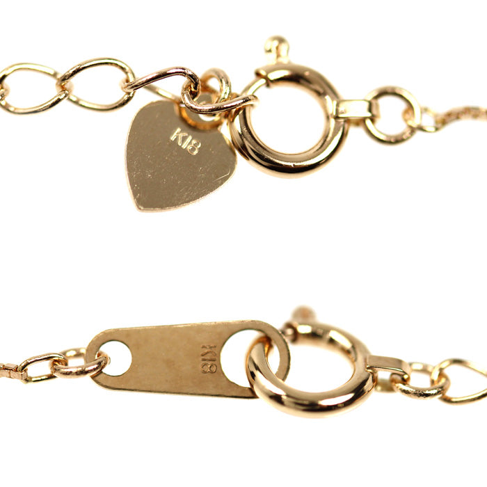 K18PG ピンクゴールド ネックレス ダイヤモンド0.06ct 3.6g 40~45cm レディース【中古】