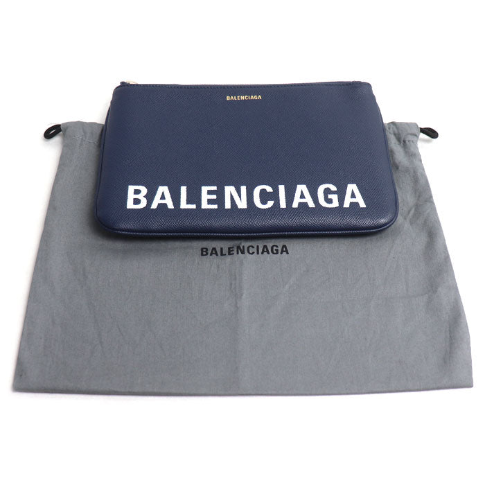 BALENCIAGA バレンシアガ ヴィル クラッチバッグ ネイビー 545773 ユニセックス【中古】【美品】