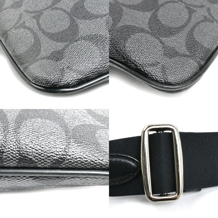 COACH コーチ シグネチャー チャールズ クロスボディ ショルダーバッグ ブラック F54781 メンズ【中古】