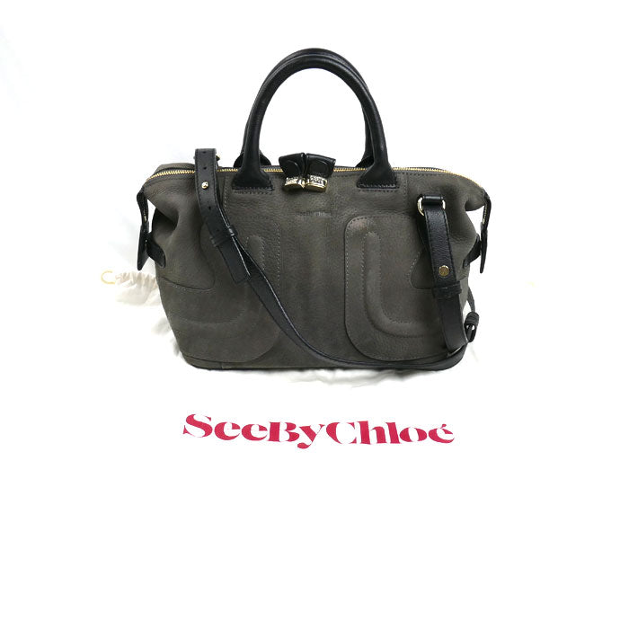 SEE BY CHLOE シーバイクロエ KAY 2Wayショルダーバッグ グレー/ブラック レディース【中古】