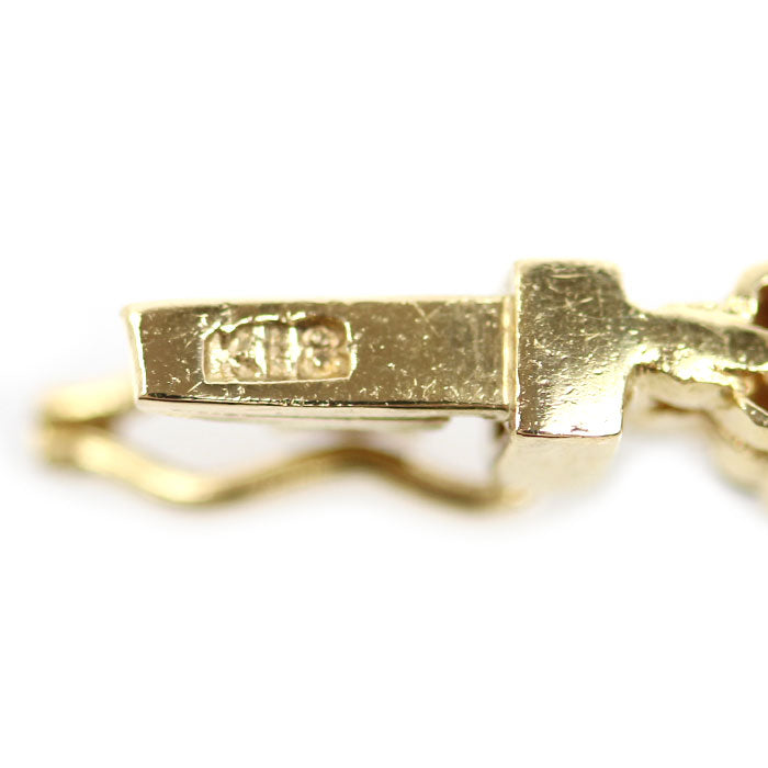 K18YG イエローゴールド ブレスレット サファイア ダイヤモンド 10.8g 18cm レディース【中古】