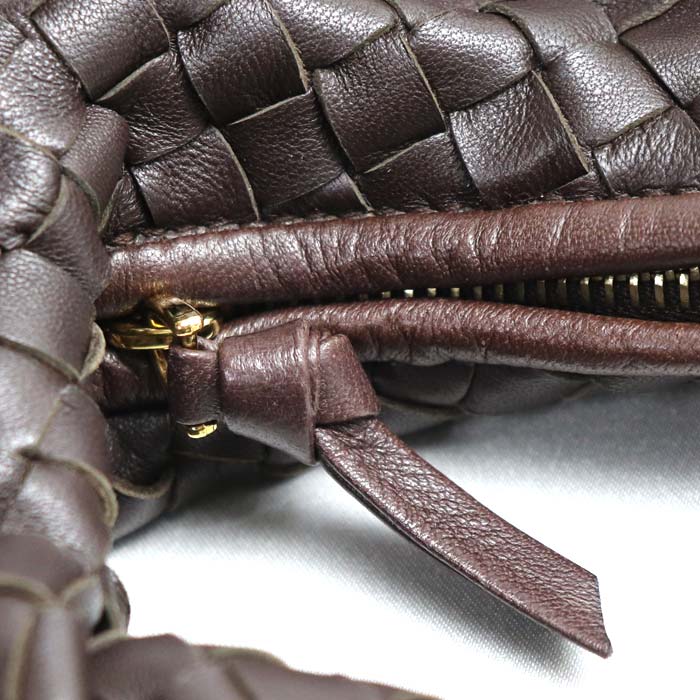 BOTTEGAVENETA ボッテガヴェネタ イントレチャート セミショルダー ショルダーバッグ ブラウン 115653 レディース【中古】