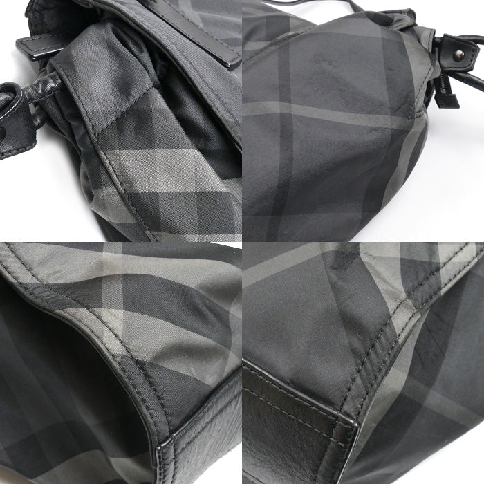 BURBERRY バーバリー ノバチェックトート トートバッグ ブラック グレー ユニセックス【中古】