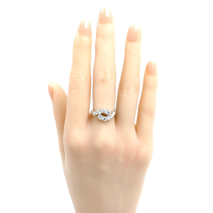 Pt850プラチナ リング・指輪 ダイヤモンド1.00ct 12号 4.8g レディース【中古】
