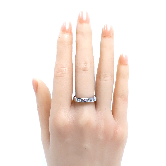 Pt900プラチナ リング・指輪 ダイヤモンド0.50ct 15号 5.0g レディース【中古】【美品】