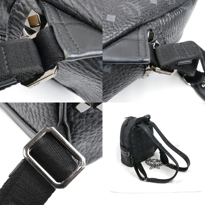 MCM エム・シー・エム スターク サイドスタッズ ヴィセトス ミニ リュック・デイパック ブラック MMK6SVE41BK001 レディース【中古】