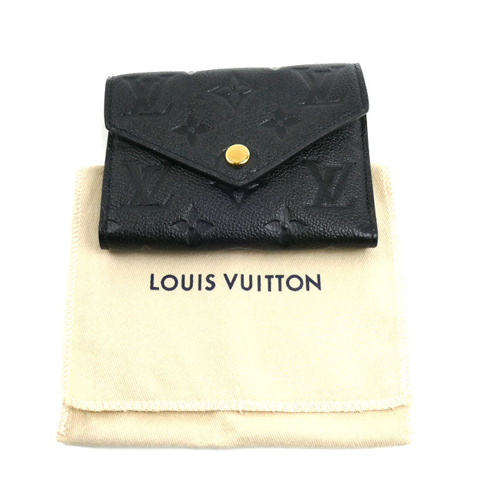 LOUIS VUITTON ルイ・ヴィトン ポルトフォイユヴィクトリーヌ 三つ折り財布 アンプラント ノワール M64060 IC レディース【中古】【美品】