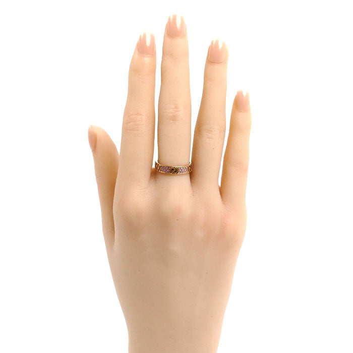 GUCCI グッチ K18PG ピンクゴールド アイコン スターダスト リング・指輪 ピンクサファイア 12号 3.5g レディース【中古】