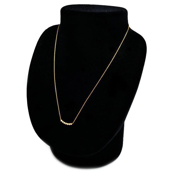 STAR JEWELRY スタージュエリー K18PG ピンクゴールド ネックレス ダイヤモンド0.07ct 1.5g 40cm ミル打ち レディース【中古】