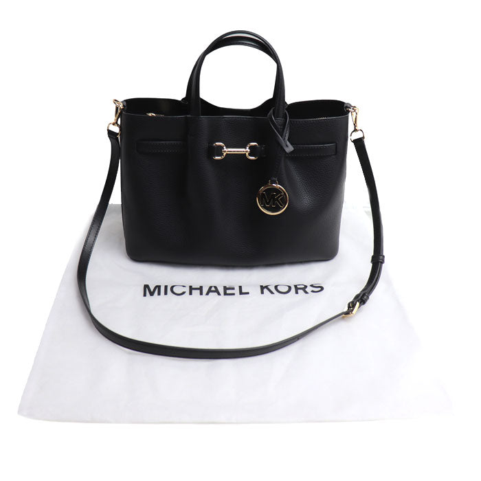 Michael Kors マイケルコース センタージップ サッチェル ミディアム 2Wayショルダーバッグ ブラック 35S5G2ZS3T アウトレット レディース【中古】