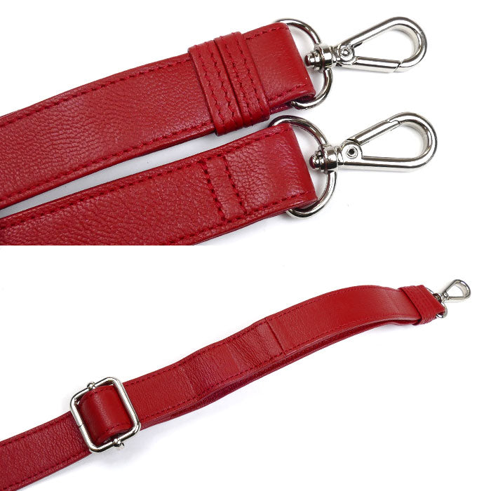 2Wayショルダーバッグ ブラック/レッド マットクロコ型押し レディース【中古】