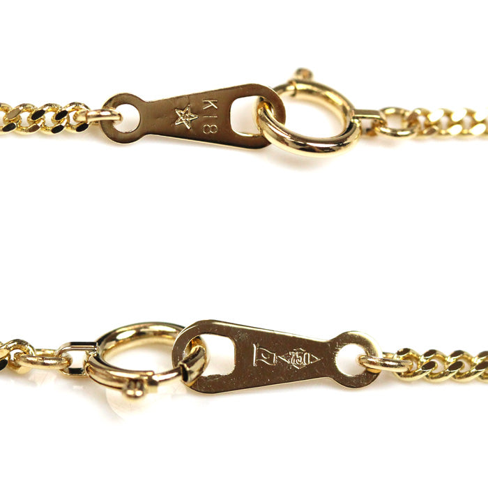 K18YG イエローゴールド ネックレス 喜平2面カット 4.5g 40cm レディース【中古】