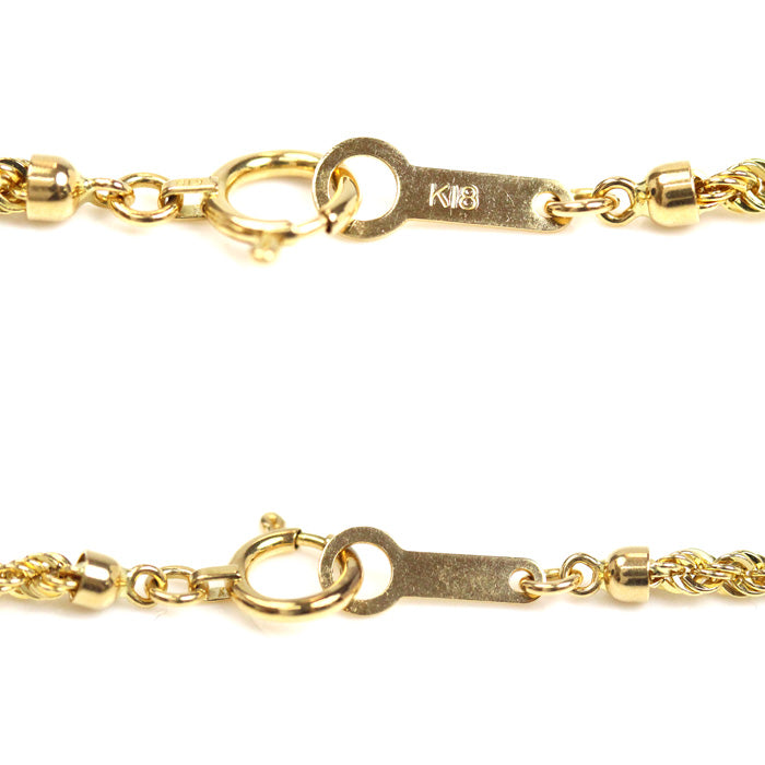 K18YG イエローゴールド クロストップ スクリューチェーン ネックレス スクリュー 3.3g 50cm ユニセックス【中古】