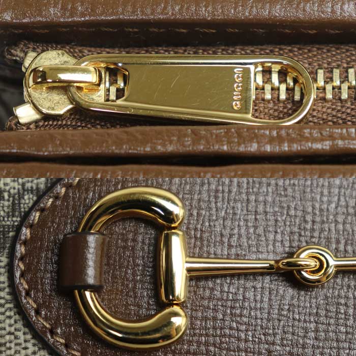 GUCCI グッチ ホースビット 1955 カードケース ウォレット 二つ折り財布 ベージュ/エボニー 726846 92TCG 8563 レディース【中古】