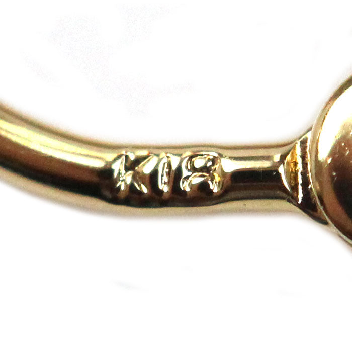 K18YG イエローゴールド 透かし ピアス 4.9g レディース【中古】