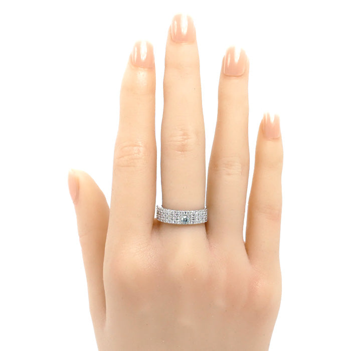 K18WG ホワイトゴールド リング・指輪 ダイヤモンド0.10ct/0.52ct 11号 6.0g レディース【中古】【美品】