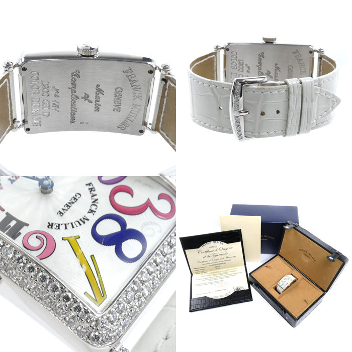 FRANCK MULLER フランクミュラー クレイジーアワーズ カラードリーム ダイヤ 腕時計 自動巻き 1200CH D ロングアイランド メンズ【中古】